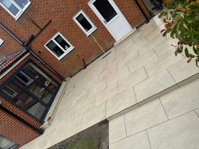 Finished resin and block-paved driveway laid over a prepared sub-base